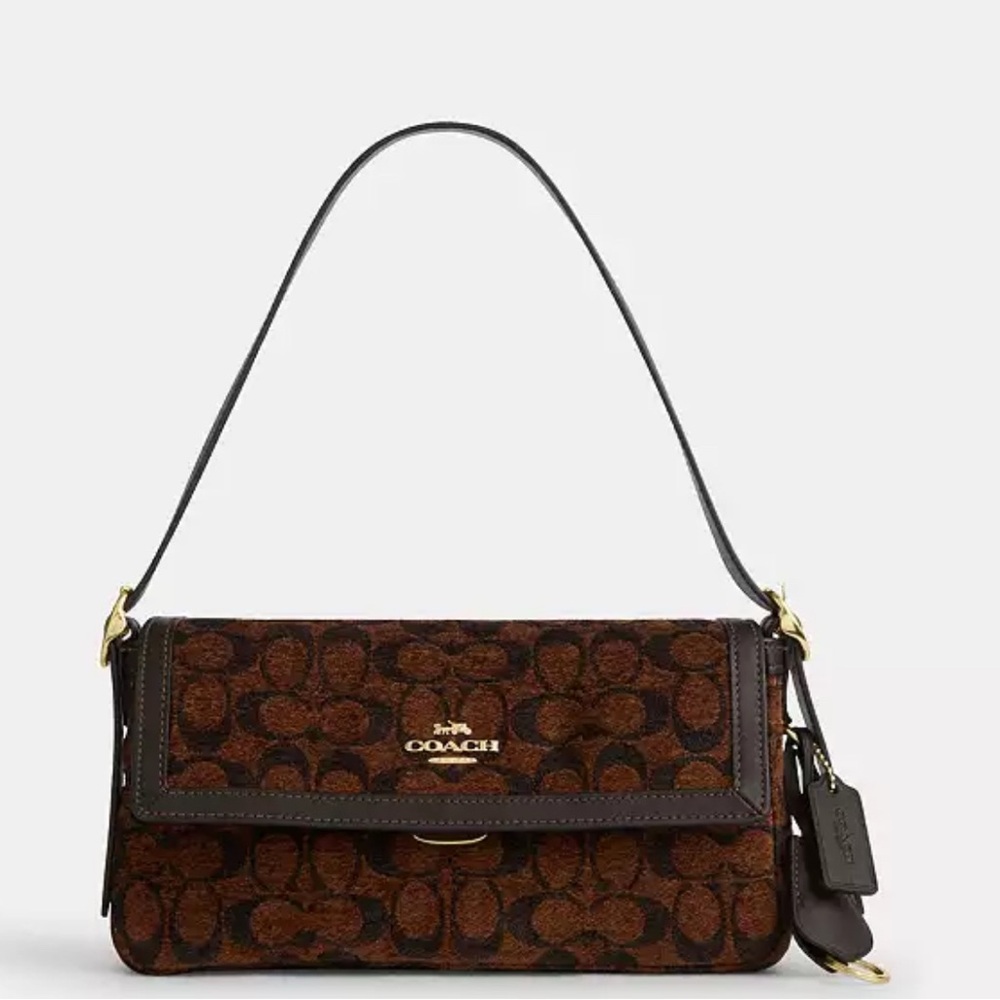 Coach chenille signature small Etta flap bag